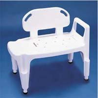 Bathtub Transfer Bench with Cut Out and Commode Pail, by Rubbermaid - 1 Ea
