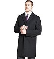 Big & Tall Notch Lapel 3 Button Coat with Wool