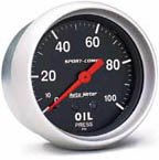 Auto Meter | 3421 2 5/8 Sport-Comp - Oil Pressure Gauge - Mechanical - 0-100 PSI