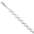 14K White Gold Divine Cultured White Pearl Bracelet