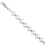 14K White Gold Divine Cultured White Pearl Bracelet