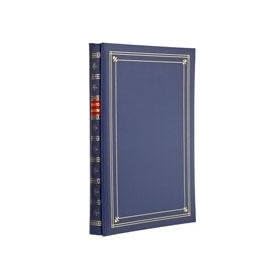 Pioneer Post Bound, Clear Pocket Photo Album with Solid Assorted Colors Covers, Holds 200 4x6 Photos, 3 Per Page, Color: Navy Blue.