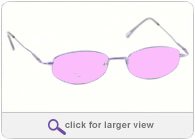 COMPUTER GLASSES WITH PINK POLYCARBONATE DOUBLE SIDED ANTI-REFLECTIVE COATING, SCRATCH COATING AND UV PROTECTION - COFEE METAL FRAME - 49-18-140