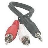 3m 3.5mm stereo plug to dual ended phono plug cable