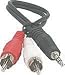 5m 3.5mm stereo plug to dual ended phono plug cable