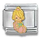  : Clearly CharmingBaby's First Christmas (Girl)Precious Moments Italian Charm Bracelet Link