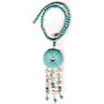 Sterline Silver Necklace with Sleeping Beauty Turquoise Doghnut, Marble Chips From the Origenes Collection By Mauricio Serrano Jewelry