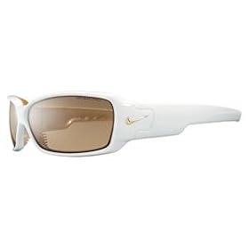 Nike Nix Sunglasses, EV0488-191, Victory White with Gold Frame/ Brown Lenses
