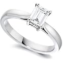 1.02CT F-G color SI1 Clarity Emerald Cut Diamond Engagement Ring 18KT white Gold Setting
