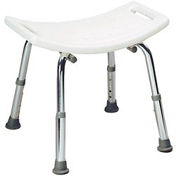 Medline Bath Bench without Back, White, Fully Assembled