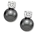 Elegant Grey pearls drop with a clear CZ Solid Sterling Silver Earrings