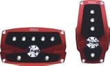2 PIECE PEDAL SET -- RED ANODIZED WITH ANTI-SLIP SURFACE