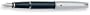 Aurora Style Black Barrel w/ Chrome Cap Fine Point Fountain Pen - AU-E05-F