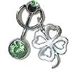 Sterling silver 4 Leaf Clover belly ring - Luck of the Irish - Customize Your Fit by Picking from 3 different Length Barbells