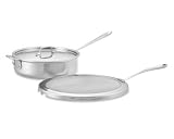 All-Clad Brushed Stainless Steel Professional Deep Saute Pan with Splatter Screen, 4-Qt., from Williams-Sonoma