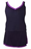 Inches Off Contrast Trim Plus Size Skirtini Swimsuit - Plus Size Swimwear Plus Size Swimsuits