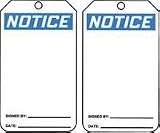Accuform 5 7/8 X 3 1/8 HS Laminate Accident Pairevention Tag Notice