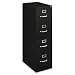 H410 Series Four-Drawer Locking Vertical File, 15w x 22d x 48-3/4h, Black