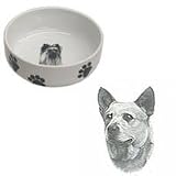 Australian Cattle Dog Paw Print Bowl, Porcelain by Rosalinde (7 in. x 2.5 in. deep)