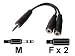Dexlan - Doubleur adaptateur jack 3.5 mm stéréo - Câble 15 cm