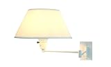 Grandrich G-3052 One-Light Upward Wall Sconce, Metal Swingarm with White Mushroom Shade