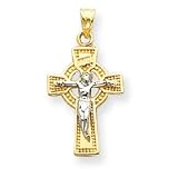 14k Celtic Crucifix Pendant - Measures 22x16mm - JewelryWeb