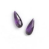 Cubic Zirconia CZ Briolettes 7 X 18 Amethyst Purple Beads (2)