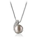 PearlsOnly Claudia White 7-8mm AA Freshwater Sterling Silver Pearl Pendant