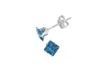 Sterling Silver 6mm Princess-Cut CZ Fashion Birthstone Earring in 6 Prong Setting, December