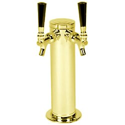 Double Tap Brass Draft Beer Kegerator Tower - 3