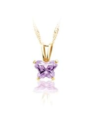 CleverEve Designer Series 14K Yellow Gold CZ June Birthstone Pendant w/ Box