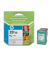 Hewlett Packard - HP 351XL - Print cartridge - 1 x colour (cyan, magenta, yellow) - 580 pages - blister with RF alarm