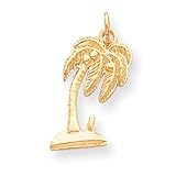 14k Polished Open-Backed Palm Tree Charm