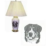 Porcelain Lamp with Greater Swiss Mountain Dog