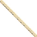 14k 5.75mm Beveled Curb Chain Anklet - 9 Inch