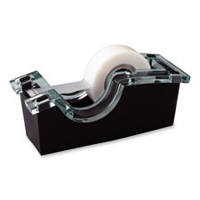 3M Commercial Office Supply Div. Products - Scotch Tape Dispenser, Holds 1/2-3/4 Wide, Clear/Black - Sold as 1 EA - Sleek, contemporary European-designed dispenser for Scotch Magic Tape fits any decor and keeps tape handy for quick, convenient