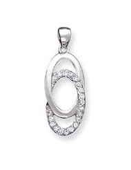 Sterling Silver CZ Fancy Pendant