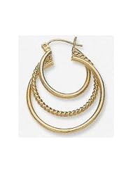 14k Fancy Tube Multiple Hoop Earrings
