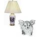 Porcelain Lamp with Longhaired Chihuahua