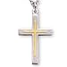 Jewelry : Sterling Silver and 14K Gold Filled Two Tone Cross and 24-inch Chain