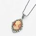Sterling Silver Crystal Cameo Pendant w/ 16 inch Chain