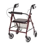 Lumex Walkabout Hemi Four-Wheel Rollator, Burgundy, Each