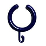 Open Top Shower Curtain Rings to be used with Shower Rod Ceiling Support - Blue