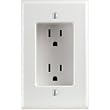 Leviton 689-W 15 Amp 1-Gang Recessed Duplex Receptacle, Residential Grade, with Screws Mounted to Housing, White