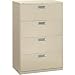 HON 684LL 600 Series 36-Inch by 19-1/4-Inch 4-Drawer Lateral File, Putty