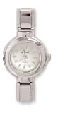 Round Pearl Italian Charms Bracelet Watch
