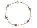 18K Yellow Gold Pink Enamel Flower Bracelet 6.5