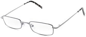 Calabria753-XL Rectangle Reading Glasses +1.50 Silver Men Women Metal Single Power Reader Adjustable Nose Pads