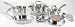T-fal C798SC64 C836SC64 Ultimate Oven Safe Stainless Steel Copper-Bottom 12-Piece Dishwasher Safe Cookware Set, Silver