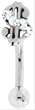 GEM DOLLAR SIGN EYEBROW RING